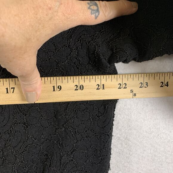 Vintage Chicos Womens Semi Sheer Lace Button Tunic Top Sz XL Dark Romantic Boho - Picture 9 of 12